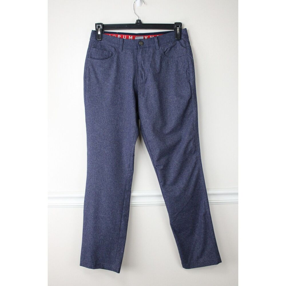 PUMA Golf Pants Mens 30x32 Blue Heather Performance Stretch Golf Trousers